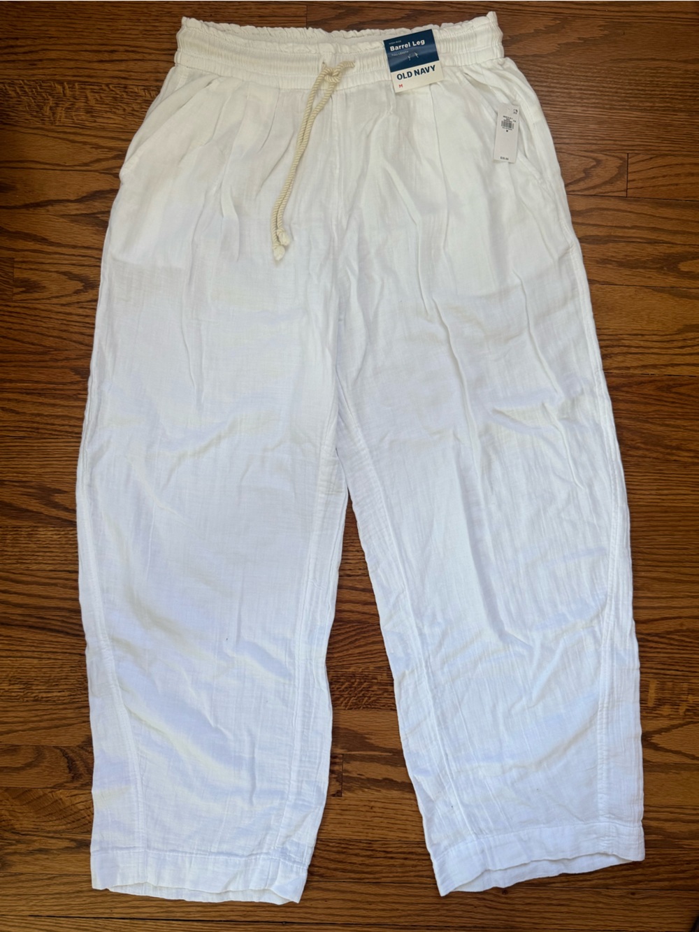 Old Navy White Men's Lightweight Drawstring Joggers